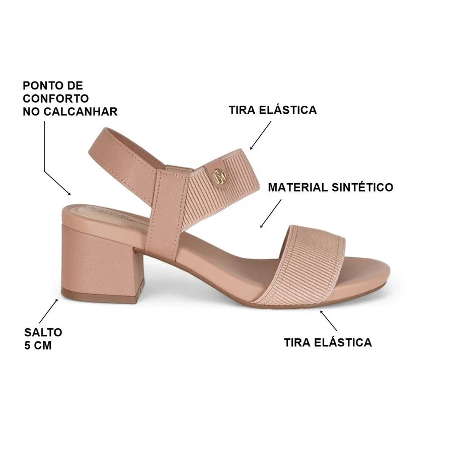 Sandália Salto Grosso Baixo Modare Calce Fácil