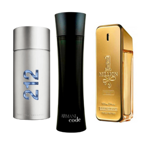 Paket mit 3 Parfums: 212 Men NYC, Paco Rabanne One Million, Armani Code Homme (Eau de Parfum)